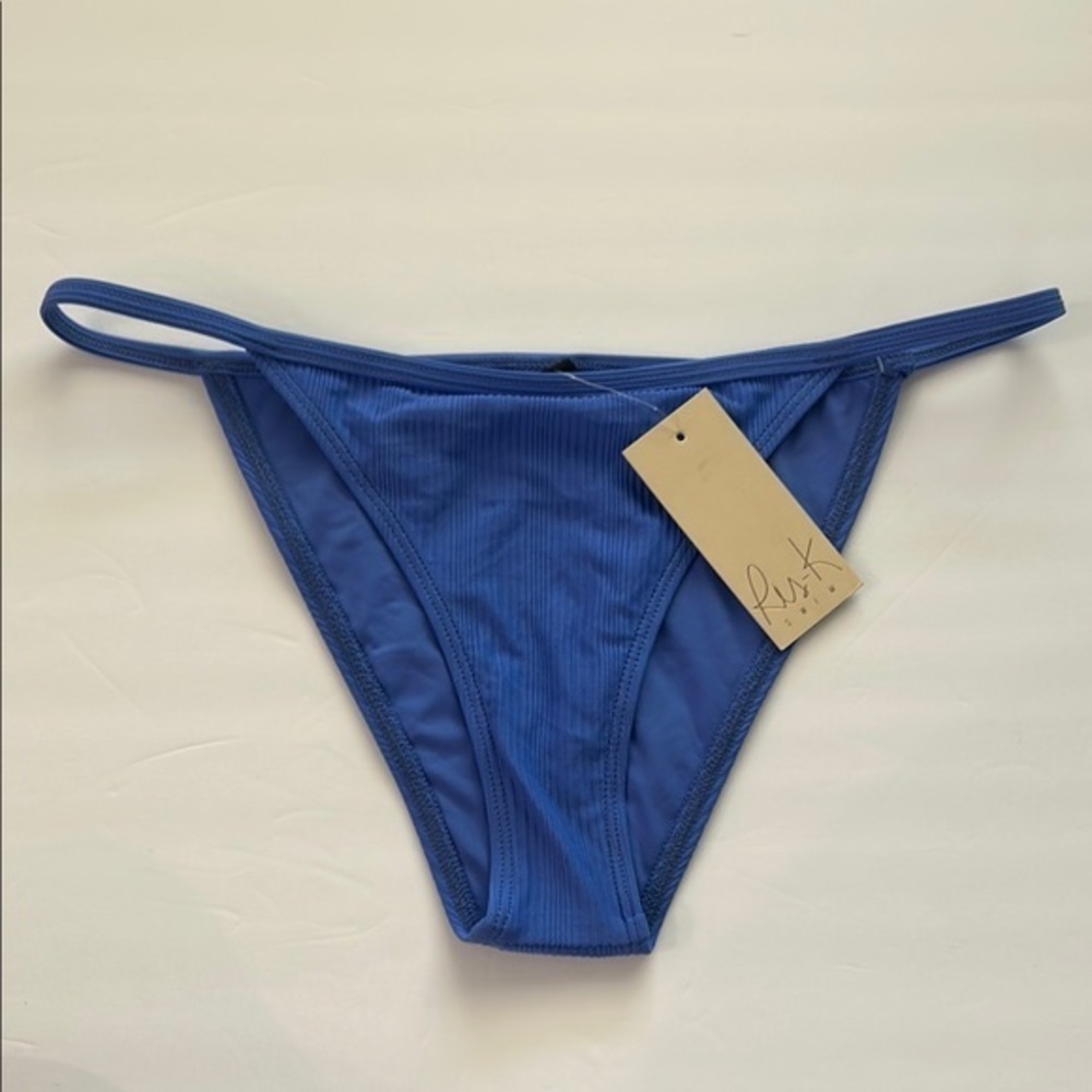 Ris-K Dippin' Daisy's marine blue ribbed bikini swim bottoms size medium NWT